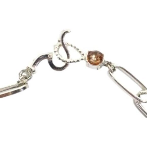 Unique Geometric Necklace & Bracelet Set With Amber & Citrine Lookalikes Fashion - Picture 4 of 11